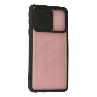 Mey İthalat®  Samsung Galaxy A01 Core Kılıf Palm Buzlu Kamera Sürgülü Silikon - Siyah