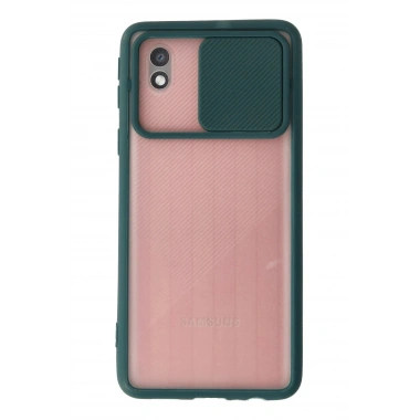 Mey İthalat® Samsung Galaxy A01 Core Kılıf Palm Buzlu Kamera Sürgülü Silikon - Yeşil