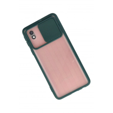 Mey İthalat® Samsung Galaxy A01 Core Kılıf Palm Buzlu Kamera Sürgülü Silikon - Yeşil