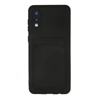 Mey İthalat®  Samsung Galaxy A02 Kılıf Kelvin Kartvizitli Silikon - Siyah
