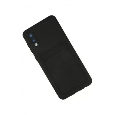 Mey İthalat®  Samsung Galaxy A02 Kılıf Kelvin Kartvizitli Silikon - Siyah