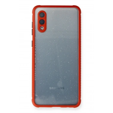 Mey İthalat® Samsung Galaxy A02 Kılıf Miami Şeffaf Silikon - Kırmızı