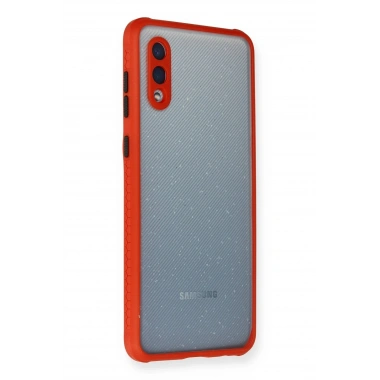 Mey İthalat® Samsung Galaxy A02 Kılıf Miami Şeffaf Silikon - Kırmızı