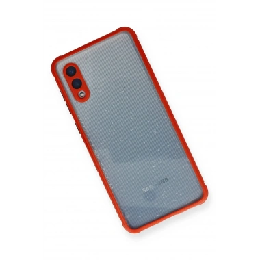 Mey İthalat® Samsung Galaxy A02 Kılıf Miami Şeffaf Silikon - Kırmızı