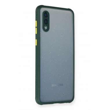 Mey İthalat® Samsung Galaxy A02 Kılıf Miami Şeffaf Silikon - Koyu Yeşil