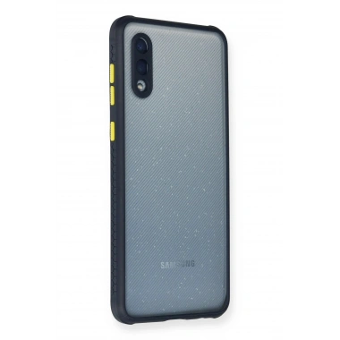 Mey İthalat® Samsung Galaxy A02 Kılıf Miami Şeffaf Silikon - Lacivert