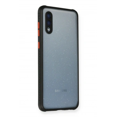 Mey İthalat®  Samsung Galaxy A02 Kılıf Miami Şeffaf Silikon - Siyah