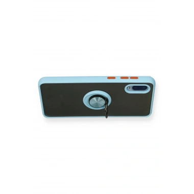 Mey İthalat®  Samsung Galaxy A02 Kılıf Montreal Yüzüklü Silikon Kapak - Buz Mavi