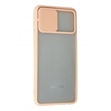 Mey İthalat® Samsung Galaxy A02 Kılıf Palm Buzlu Kamera Sürgülü Silikon - Pembe