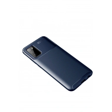 Mey İthalat®  Samsung Galaxy A02S Kılıf Auto Focus Karbon Kapak - Lacivert