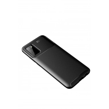 Mey İthalat®  Samsung Galaxy A02S Kılıf Auto Focus Karbon Kapak - Siyah