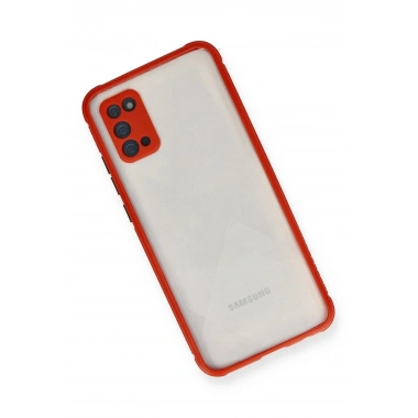 Mey İthalat® Samsung Galaxy A02S Kılıf Miami Şeffaf Silikon - Kırmızı