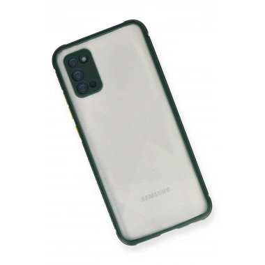 Mey İthalat®  Samsung Galaxy A02S Kılıf Miami Şeffaf Silikon - Koyu Yeşil