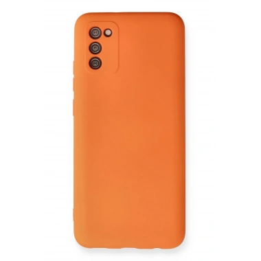 Mey İthalat®  Samsung Galaxy A02S Kılıf Nano içi Kadife Silikon - Turuncu
