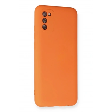 Mey İthalat®  Samsung Galaxy A02S Kılıf Nano içi Kadife Silikon - Turuncu