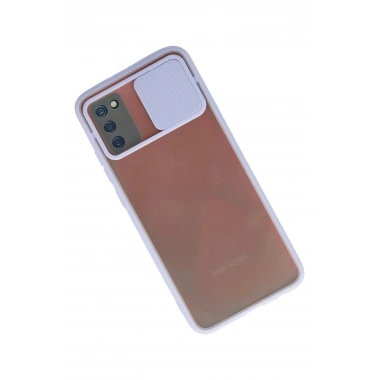 Mey İthalat® Samsung Galaxy A02S Kılıf Palm Buzlu Kamera Sürgülü Silikon - Lila