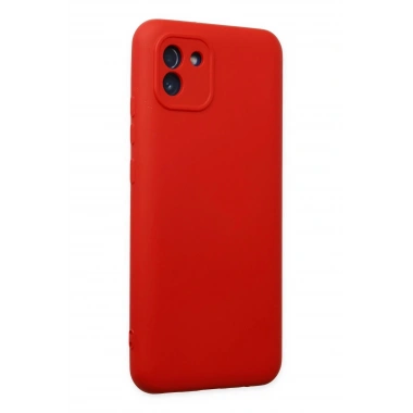 Mey İthalat®  Samsung Galaxy A03 Kılıf Nano içi Kadife Silikon - Kırmızı