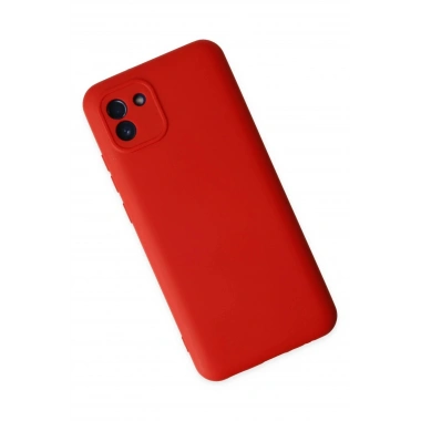 Mey İthalat®  Samsung Galaxy A03 Kılıf Nano içi Kadife Silikon - Kırmızı