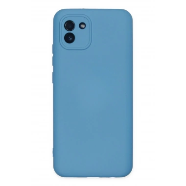 Mey İthalat®  Samsung Galaxy A03 Kılıf Nano içi Kadife Silikon - Mavi