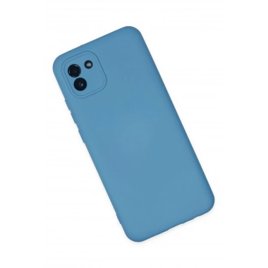 Mey İthalat®  Samsung Galaxy A03 Kılıf Nano içi Kadife Silikon - Mavi