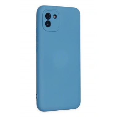 Mey İthalat®  Samsung Galaxy A03 Kılıf Nano içi Kadife Silikon - Mavi