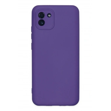 Mey İthalat®  Samsung Galaxy A03 Kılıf Nano içi Kadife Silikon - Mor