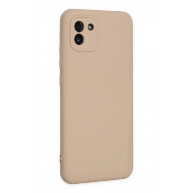 Mey İthalat®  Samsung Galaxy A03 Kılıf Nano içi Kadife Silikon - Pudra