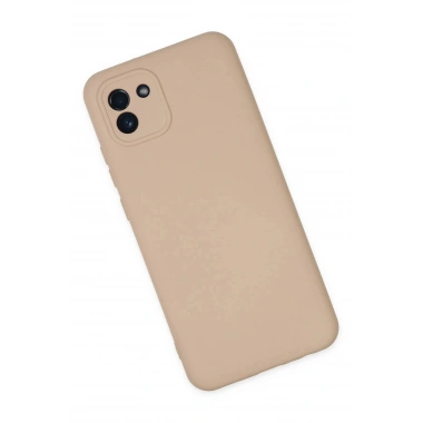 Mey İthalat®  Samsung Galaxy A03 Kılıf Nano içi Kadife Silikon - Pudra