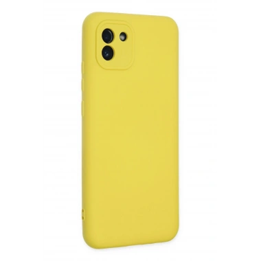 Mey İthalat®  Samsung Galaxy A03 Kılıf Nano içi Kadife Silikon - Sarı