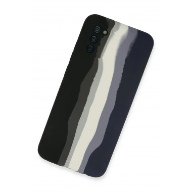Mey İthalat® Samsung Galaxy A03S Kılıf Ebruli Lansman Silikon - Siyah-Lacivert