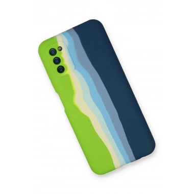 Mey İthalat® Samsung Galaxy A03S Kılıf Ebruli Lansman Silikon - Yeşil-Koyu Yeşil