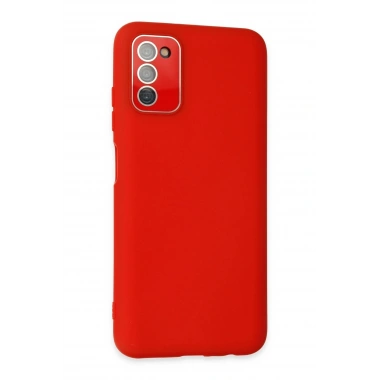 Mey İthalat® Samsung Galaxy A03S Kılıf Lansman Glass Kapak - Kırmızı