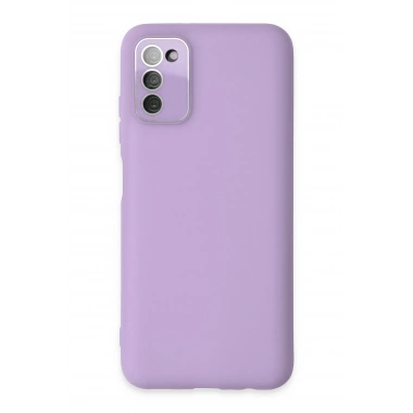 Mey İthalat® Samsung Galaxy A03S Kılıf Lansman Glass Kapak - Lila