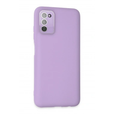 Mey İthalat® Samsung Galaxy A03S Kılıf Lansman Glass Kapak - Lila