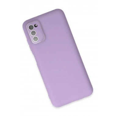 Mey İthalat® Samsung Galaxy A03S Kılıf Lansman Glass Kapak - Lila
