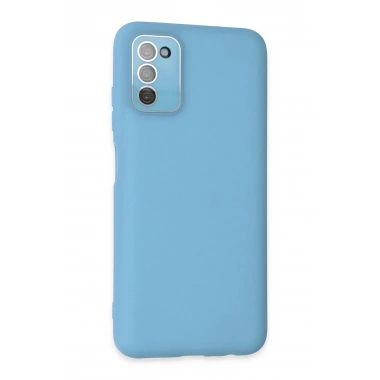 Mey İthalat® Samsung Galaxy A03S Kılıf Lansman Glass Kapak - Mavi