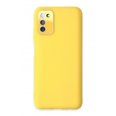 Mey İthalat® Samsung Galaxy A03S Kılıf Lansman Glass Kapak - Sarı