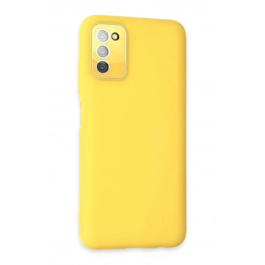Mey İthalat® Samsung Galaxy A03S Kılıf Lansman Glass Kapak - Sarı