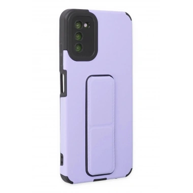 Mey İthalat® Samsung Galaxy A03S Kılıf Mega Standlı Silikon - Lila