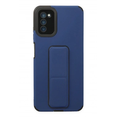 Mey İthalat® Samsung Galaxy A03S Kılıf Mega Standlı Silikon - Mavi
