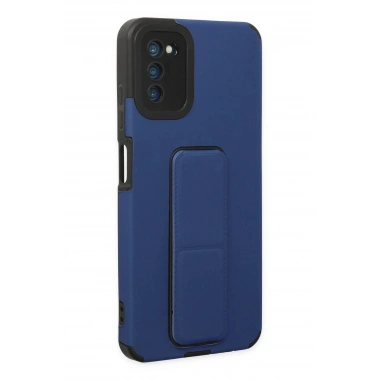 Mey İthalat® Samsung Galaxy A03S Kılıf Mega Standlı Silikon - Mavi