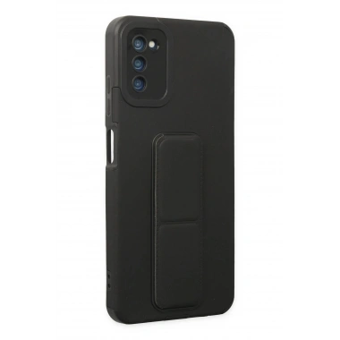 Mey İthalat® Samsung Galaxy A03S Kılıf Mega Standlı Silikon - Siyah