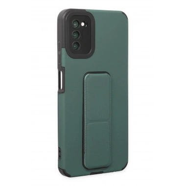 Mey İthalat® Samsung Galaxy A03S Kılıf Mega Standlı Silikon - Yeşil