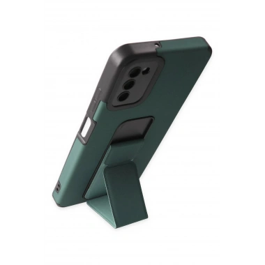 Mey İthalat® Samsung Galaxy A03S Kılıf Mega Standlı Silikon - Yeşil