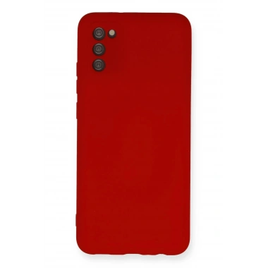 Mey İthalat®  Samsung Galaxy A03S Kılıf Nano içi Kadife Silikon - Kırmızı