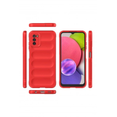 Mey İthalat®  Samsung Galaxy A03S Kılıf Optimum Silikon - Kırmızı