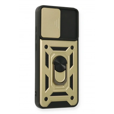Mey İthalat®  Samsung Galaxy A03S Kılıf Pars Lens Yüzüklü Silikon - Gold