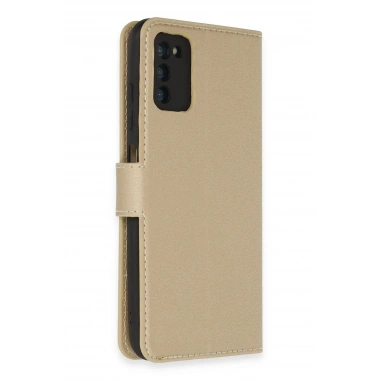 Mey İthalat®  Samsung Galaxy A03S Kılıf Trend S Plus Kapaklı Kılıf - Gold