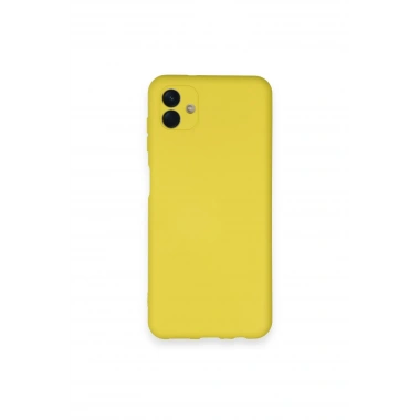 Mey İthalat®  Samsung Galaxy A04 Kılıf Nano içi Kadife Silikon - Sarı