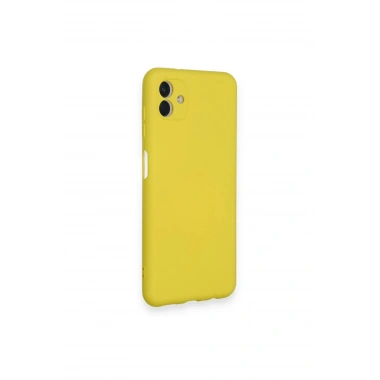 Mey İthalat®  Samsung Galaxy A04 Kılıf Nano içi Kadife Silikon - Sarı